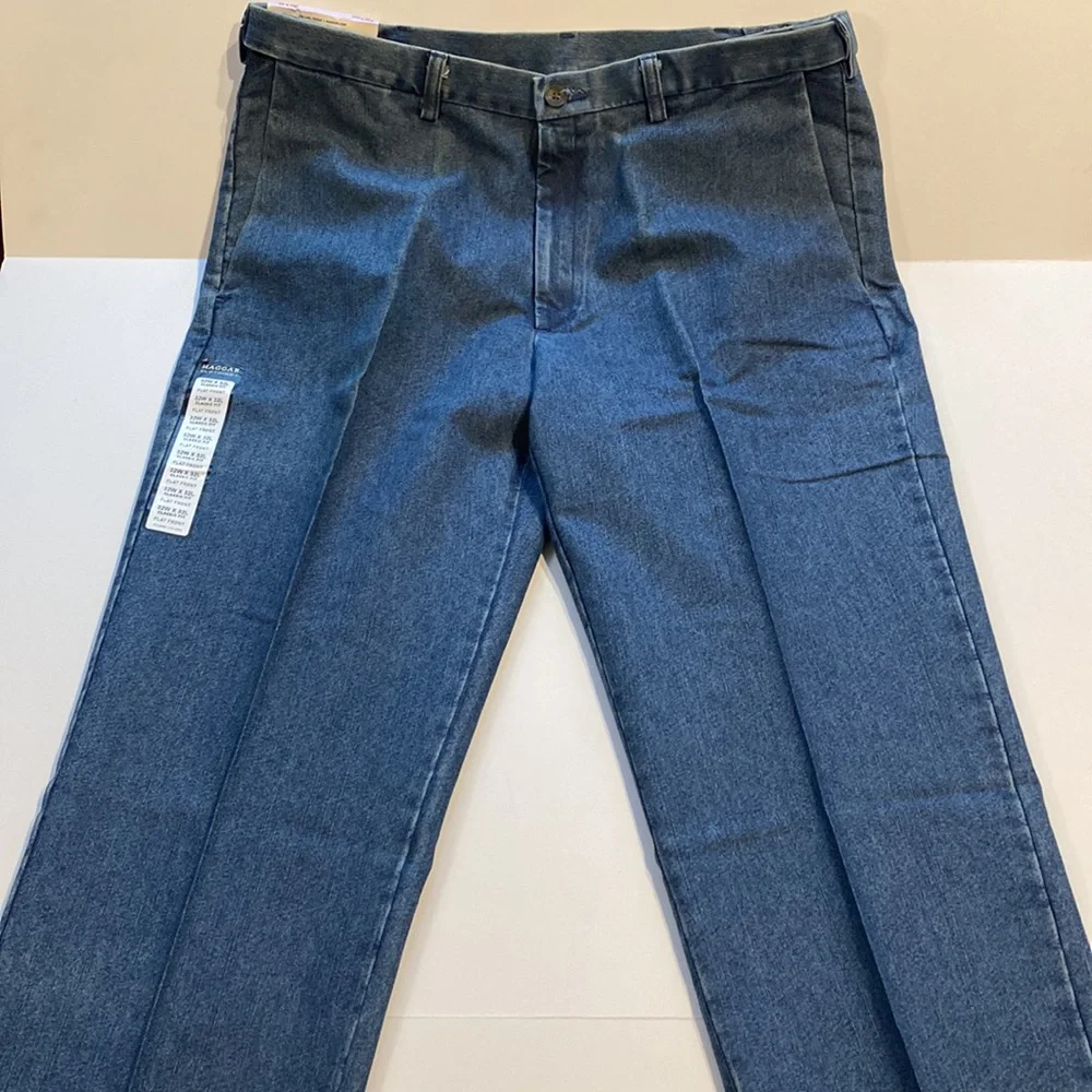 Haggar SZ 44 x 32 Denim Blue Jeans Classic Fit  Stretch Denim New D15 - Picture 9 of 13